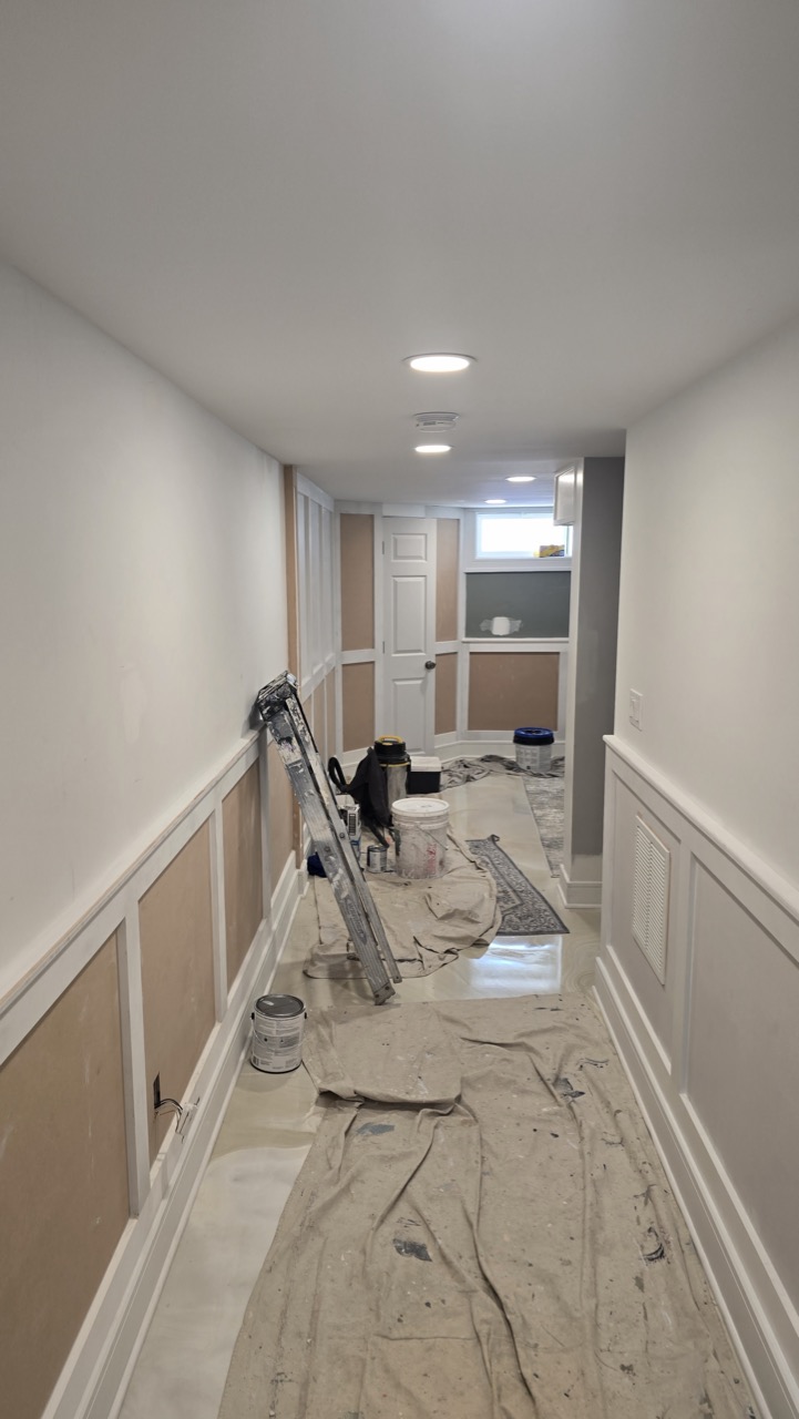 house painting service Hallway Decorative Wall Trim Painting New Jersey